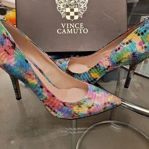 Vince Camuto Multicolor Snake Print Heels